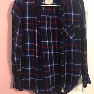 🟣 3/$30 American Eagle flannel red white blue